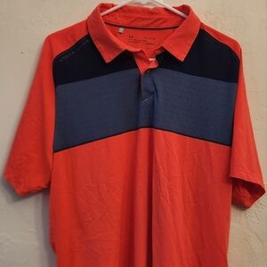 Under Armour Men's Red and Blue Polo Shirt